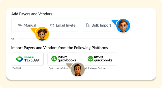 Multiple ways to onboard vendors illustration
