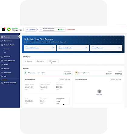 ACH and check payments illustration