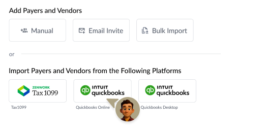 Multiple ways to onboard vendors illustration